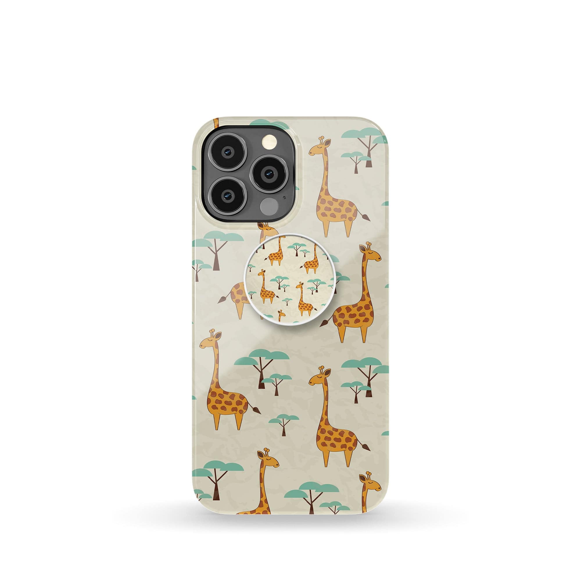 Towering Savannah | Giraffe Foldable Phone Grip in White