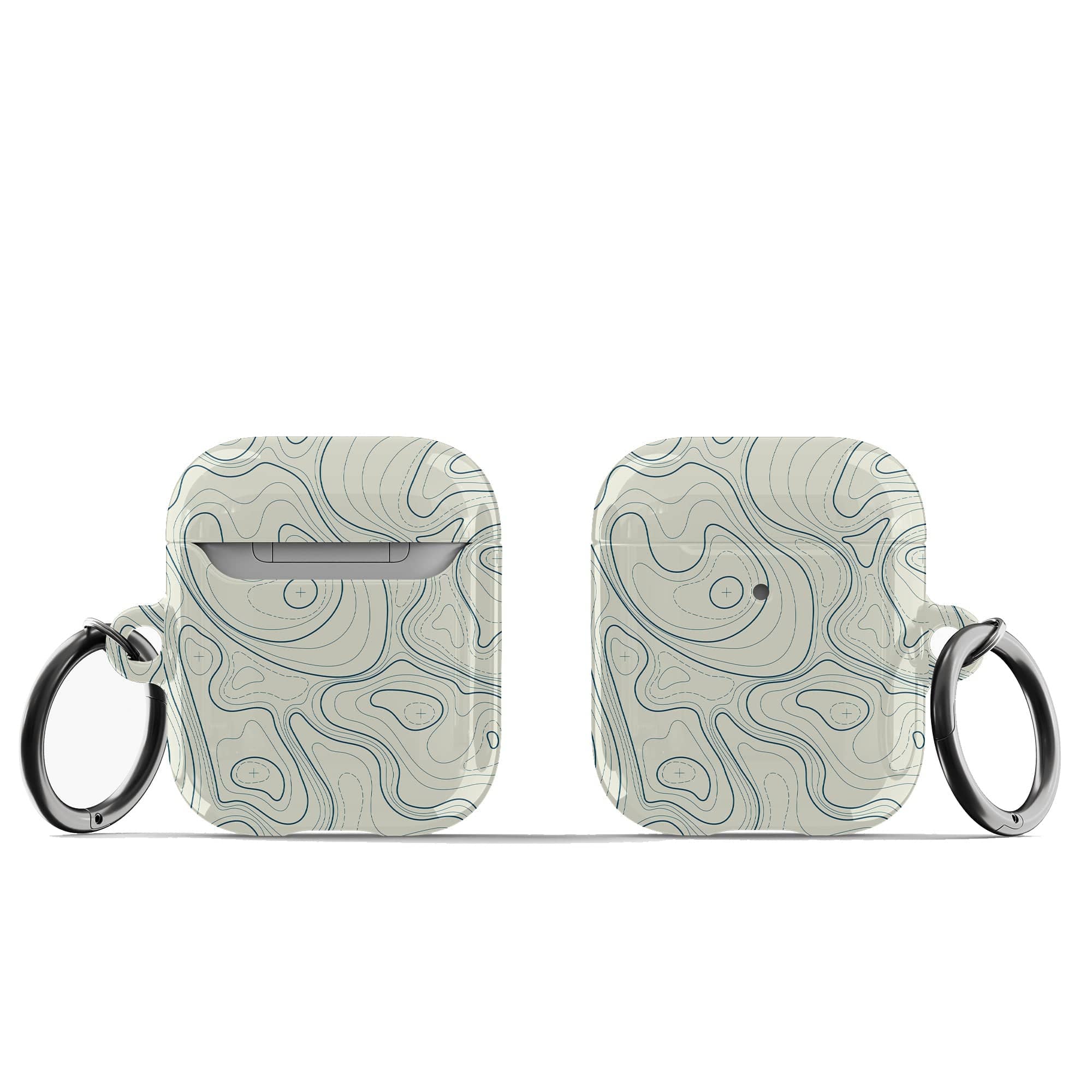 Treasure Island | Abstract Lines Pattern Apple AirPods Case for AirPods 1&2 Black