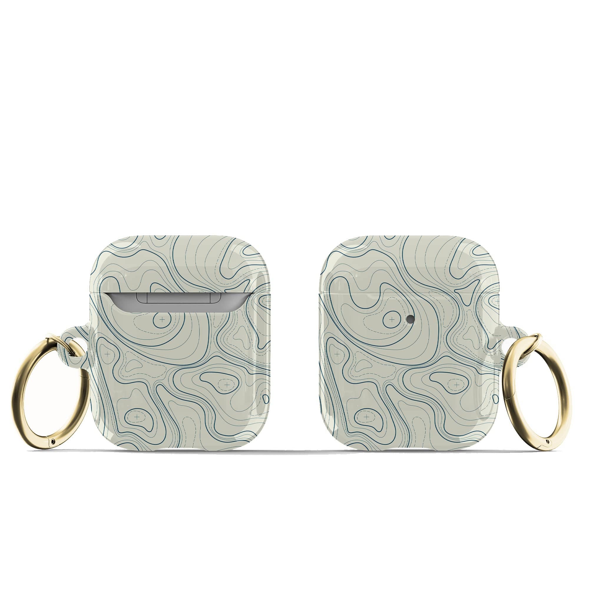 Treasure Island | Abstract Lines Pattern Apple AirPods Case for AirPods 1&2 Gold