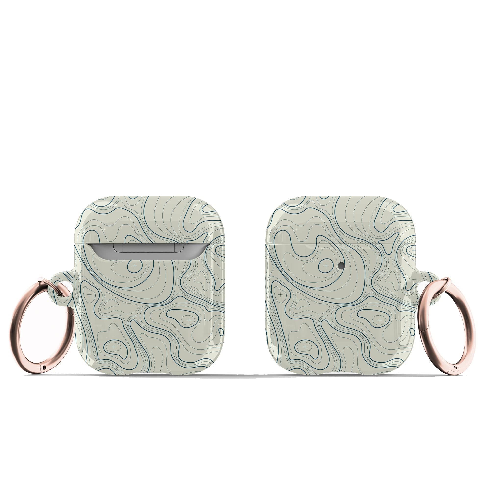 Treasure Island | Abstract Lines Pattern Apple AirPods Case for AirPods 1&2 Rose Gold