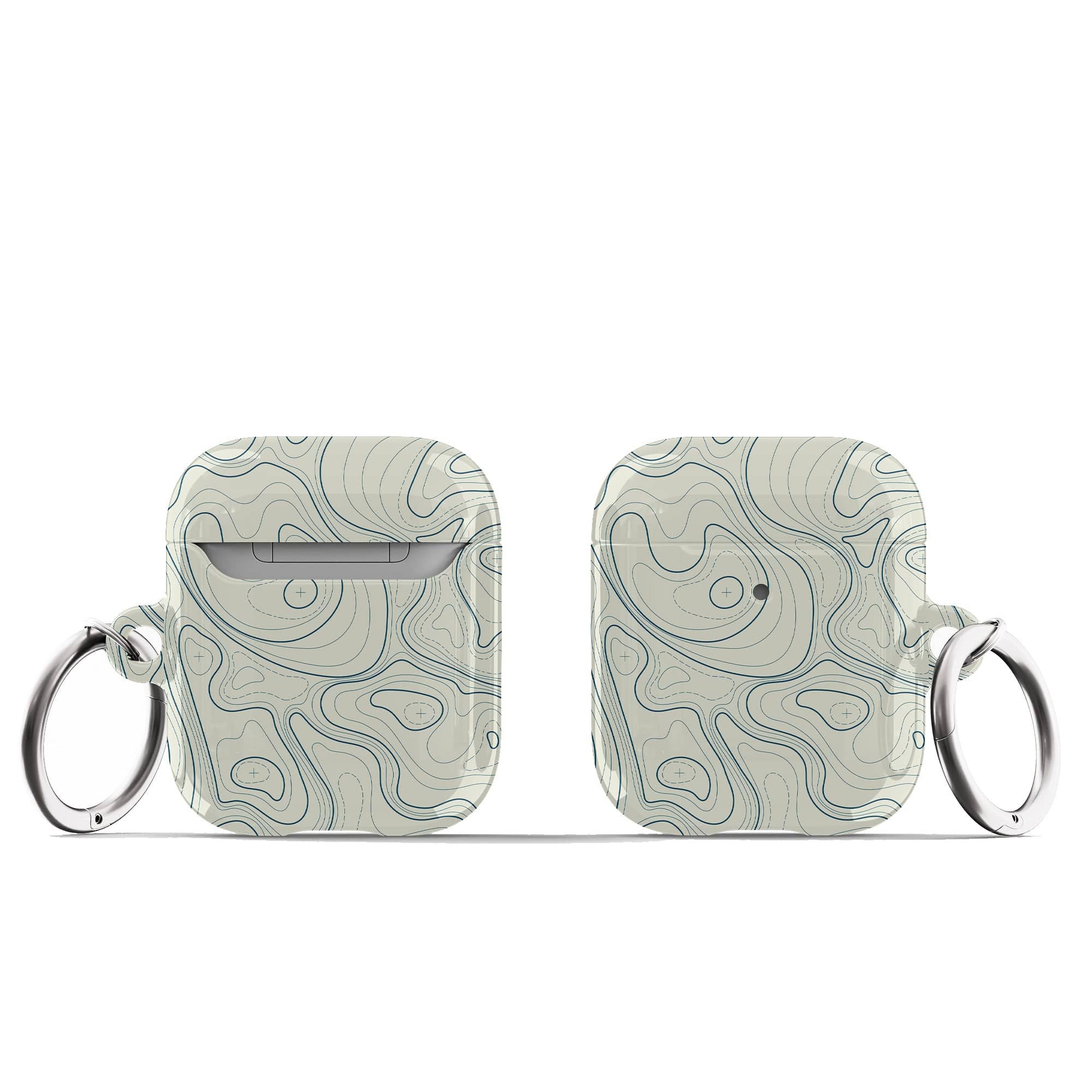 Treasure Island | Abstract Lines Pattern Apple AirPods Case for AirPods 1&2 Silver