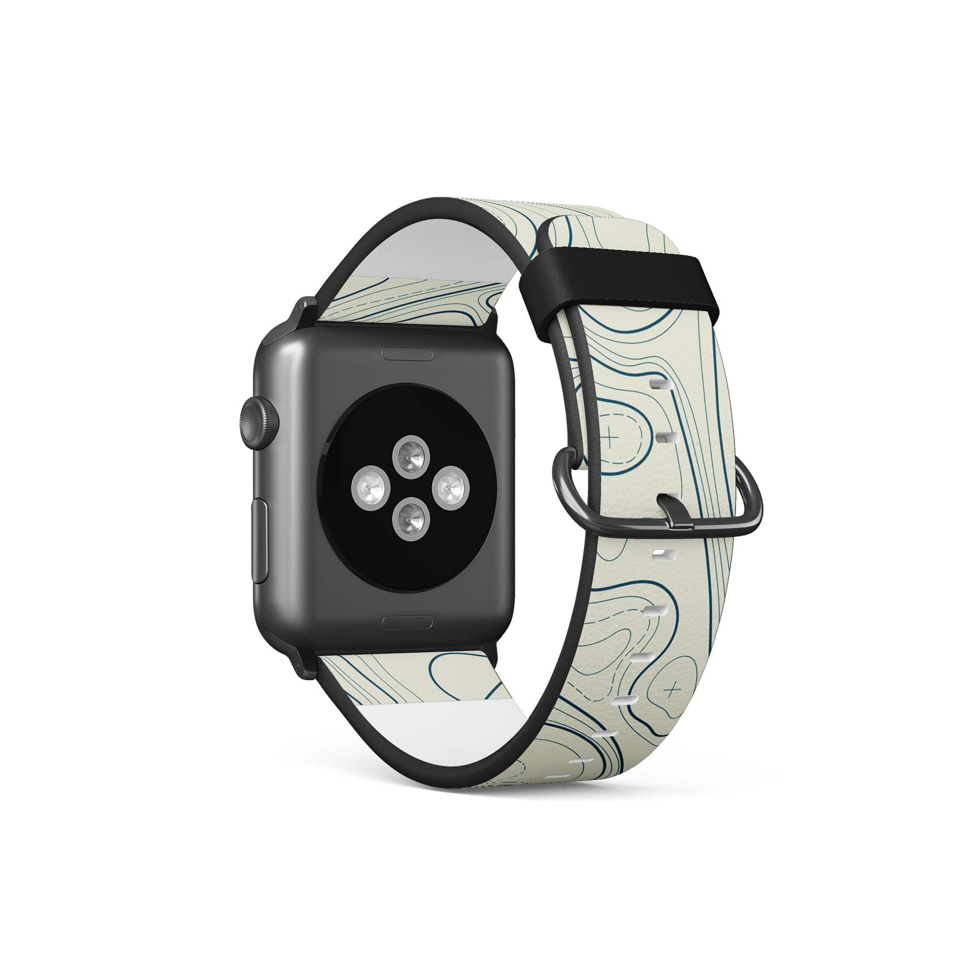 Treasure Island | Abstract Lines Pattern Apple Watch Band for 38/40/41 mm Watch in Black