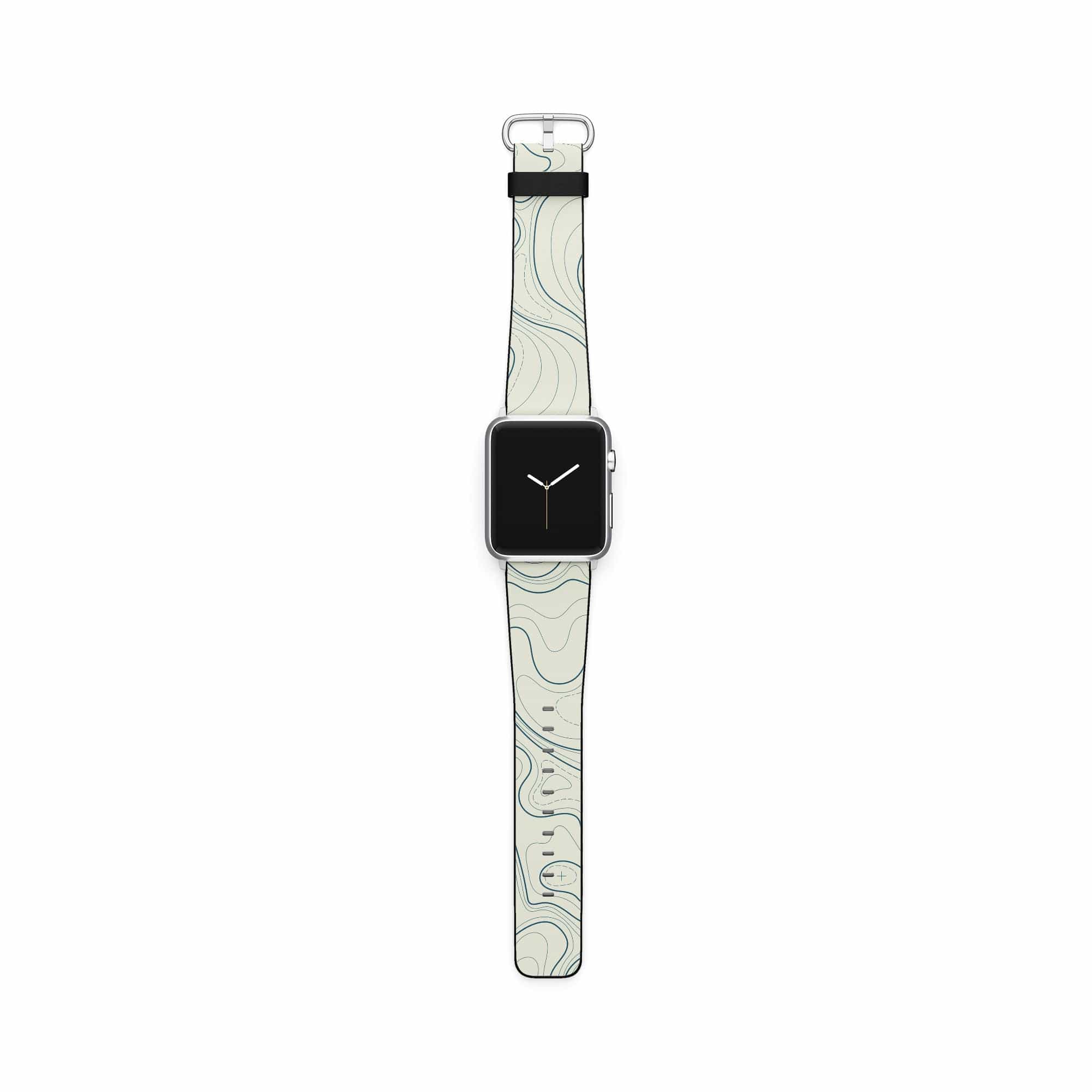 Treasure Island | Abstract Lines Pattern Apple Watch Band for 38/40/41 mm Watch in Silver