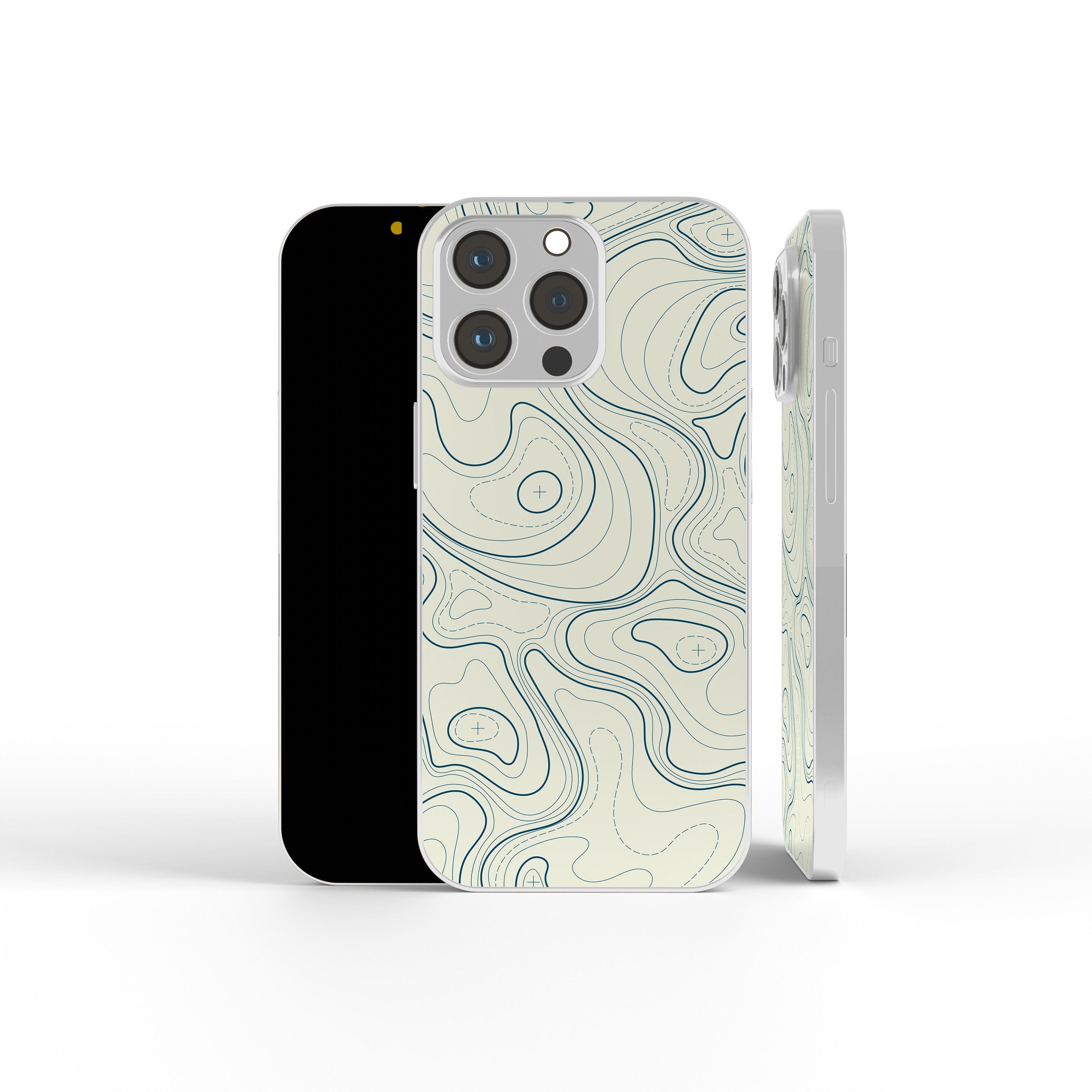 Treasure Island | Abstract Lines Pattern Precious Metals Case in Silver