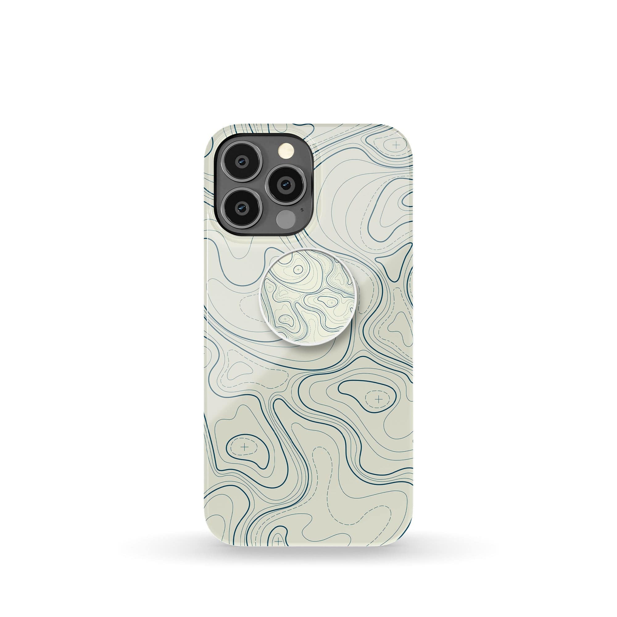 Treasure Island | Abstract Lines Pattern Foldable Phone Grip in White