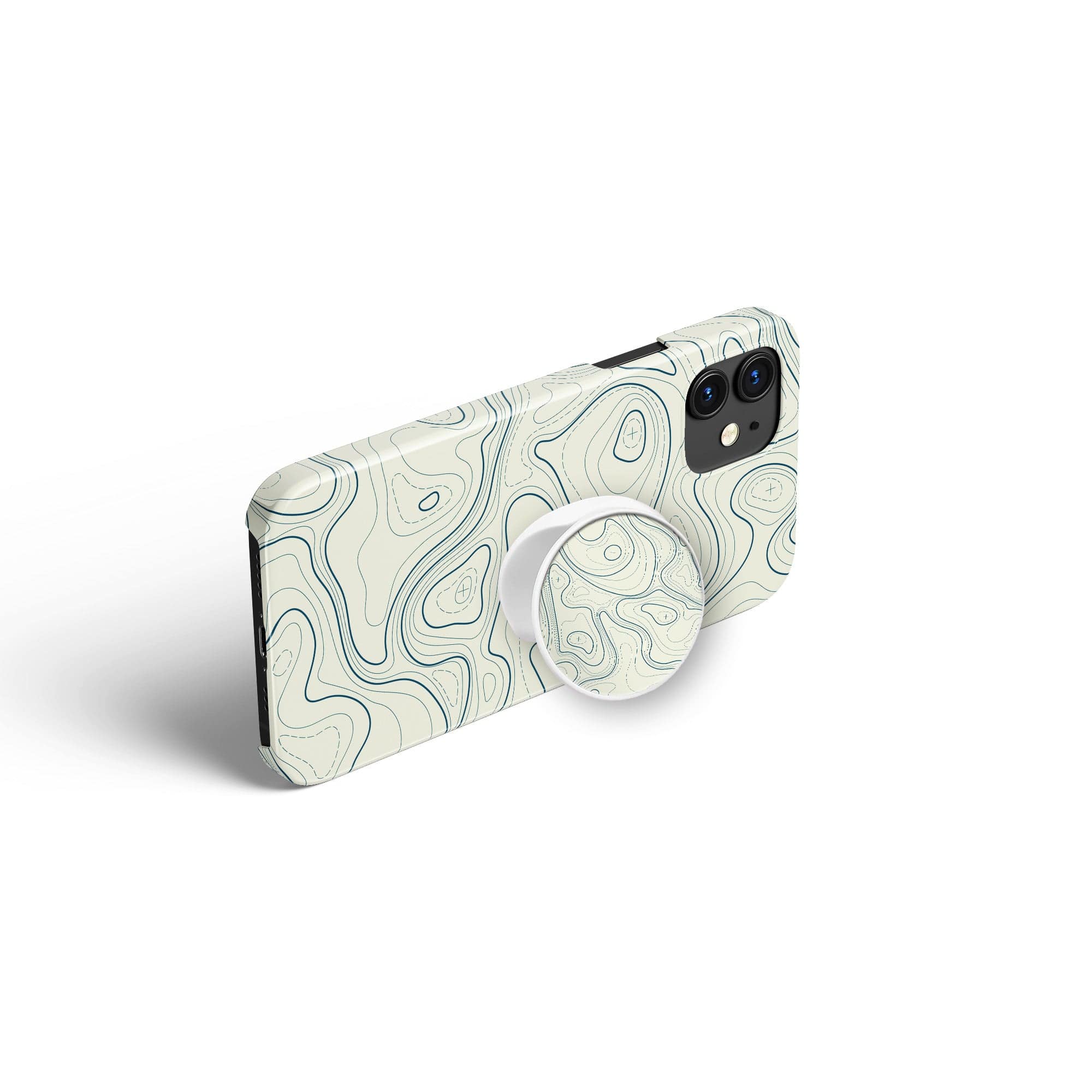 Treasure Island | Abstract Lines Pattern Foldable Phone Grip in White