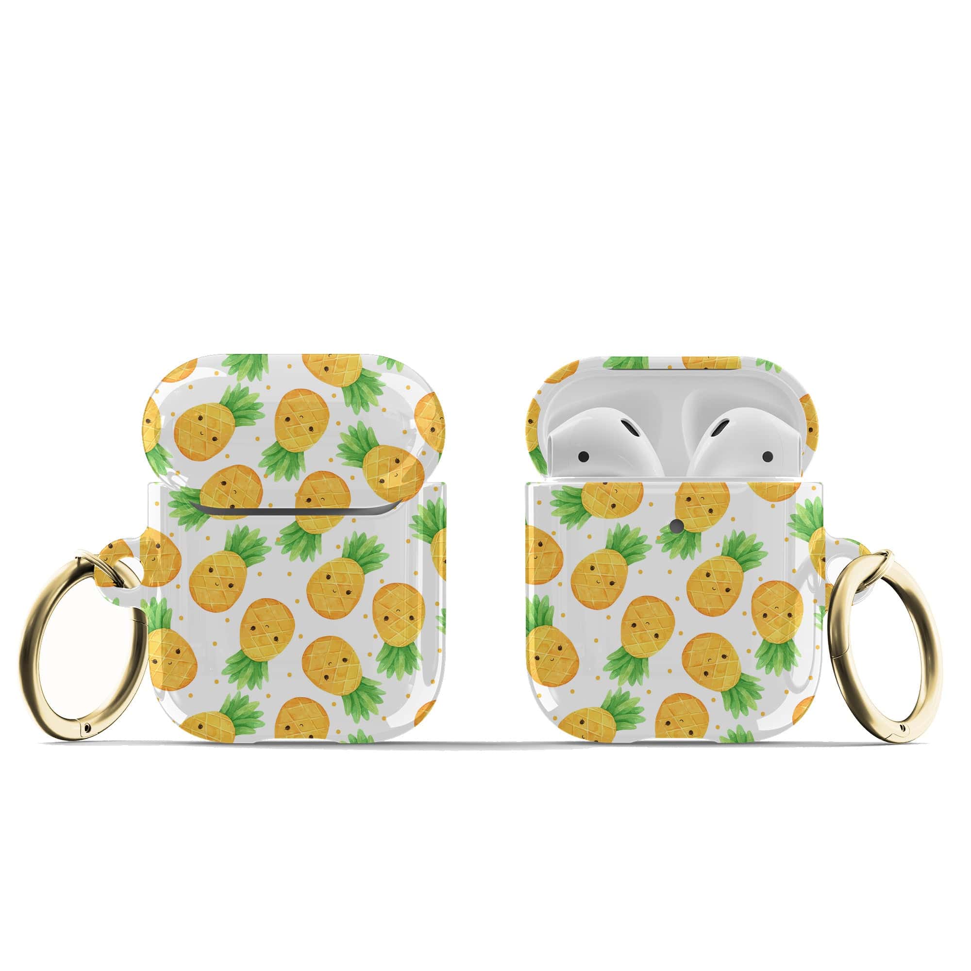 Upside Down | Pineapple Apple AirPods Case for AirPods 1&2 Gold