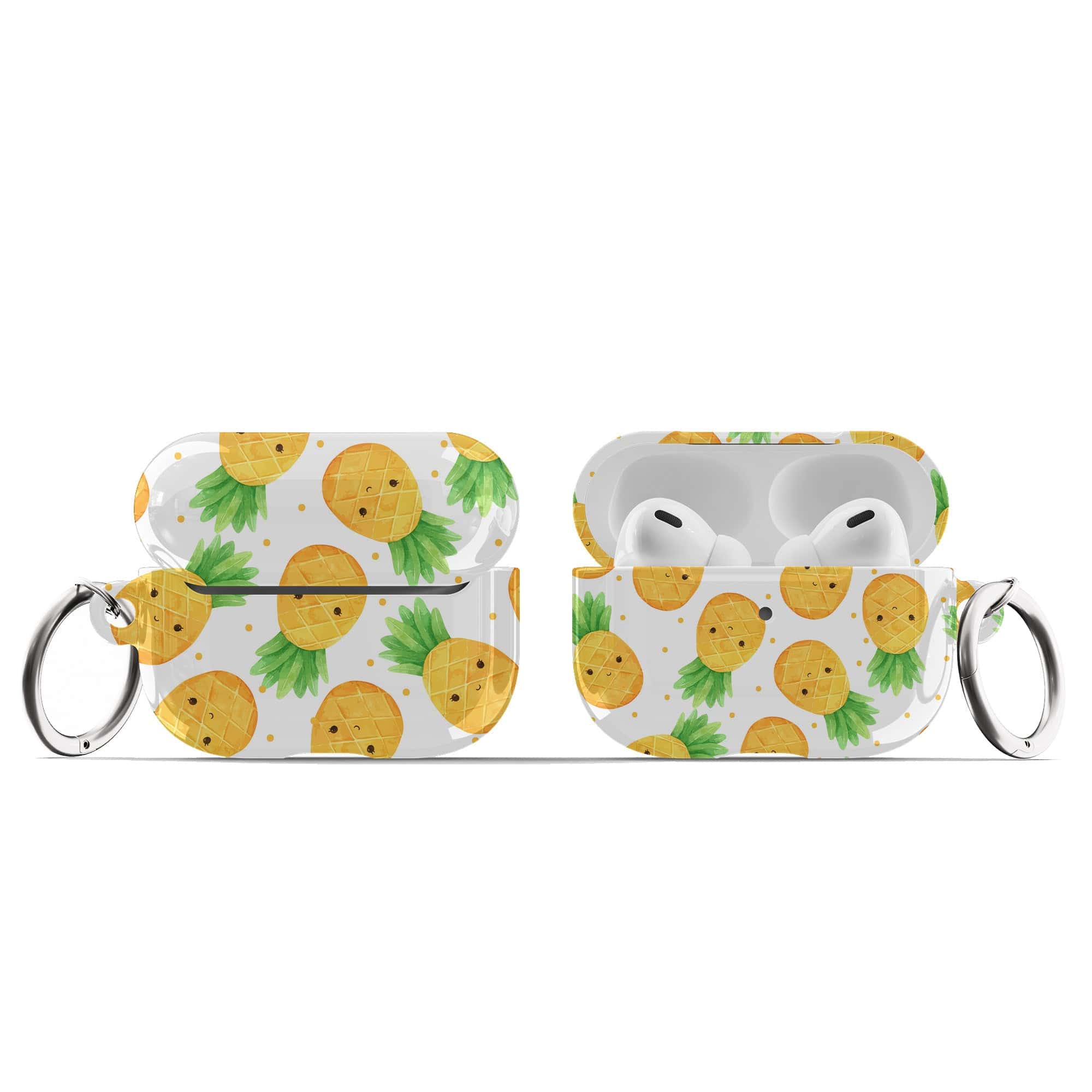 Upside Down | Pineapple Apple AirPods Case for AirPods 3 & AirPods Pro 1&2 Silver